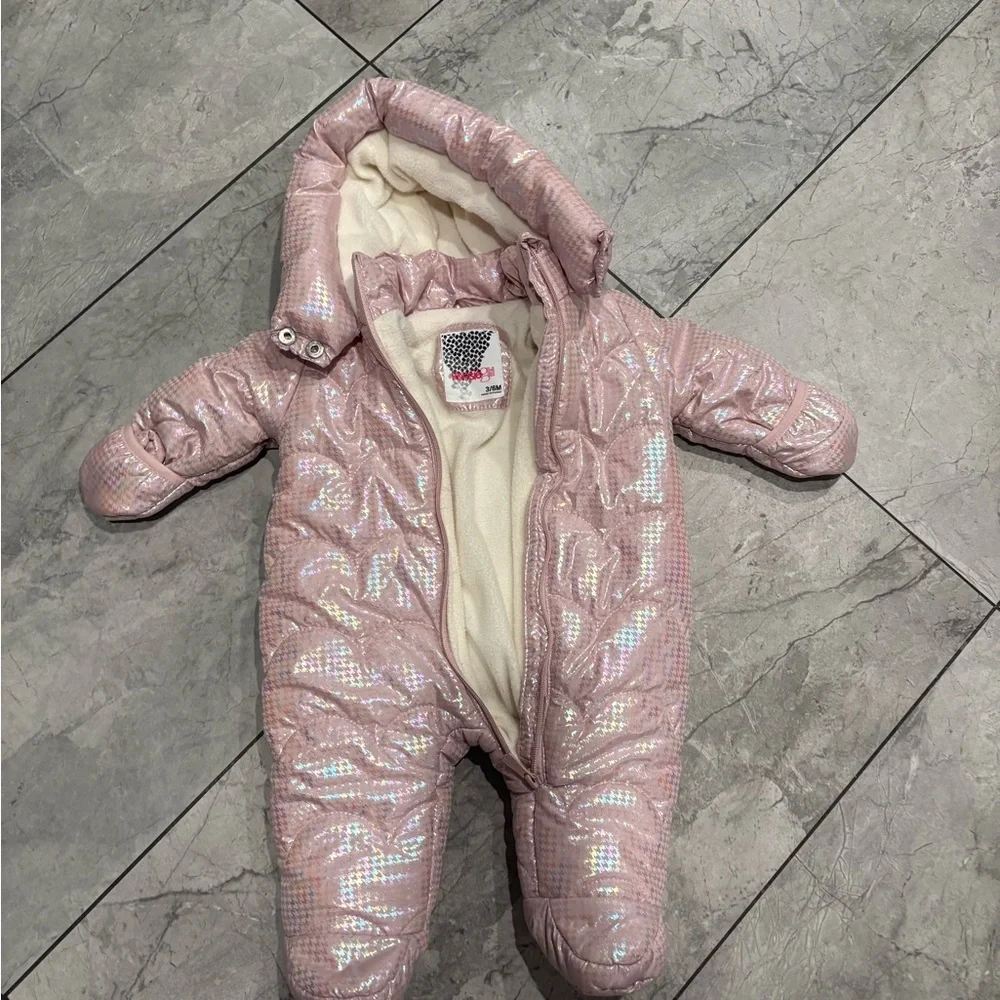 Kensie Girl Sparkling Pink Snowsuit Footie